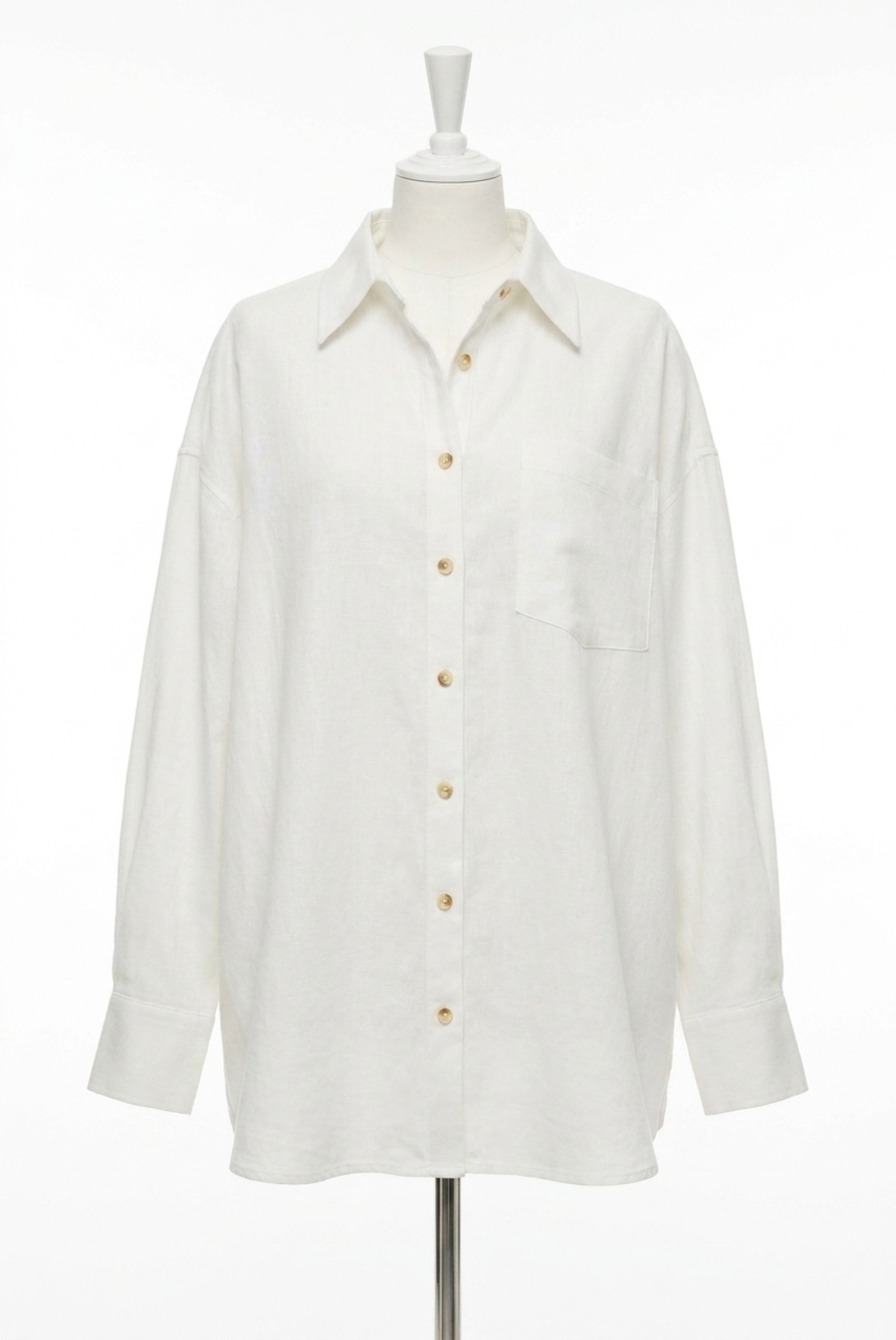 NEW BY TOGETHER off duty boyfriend shirt in off white